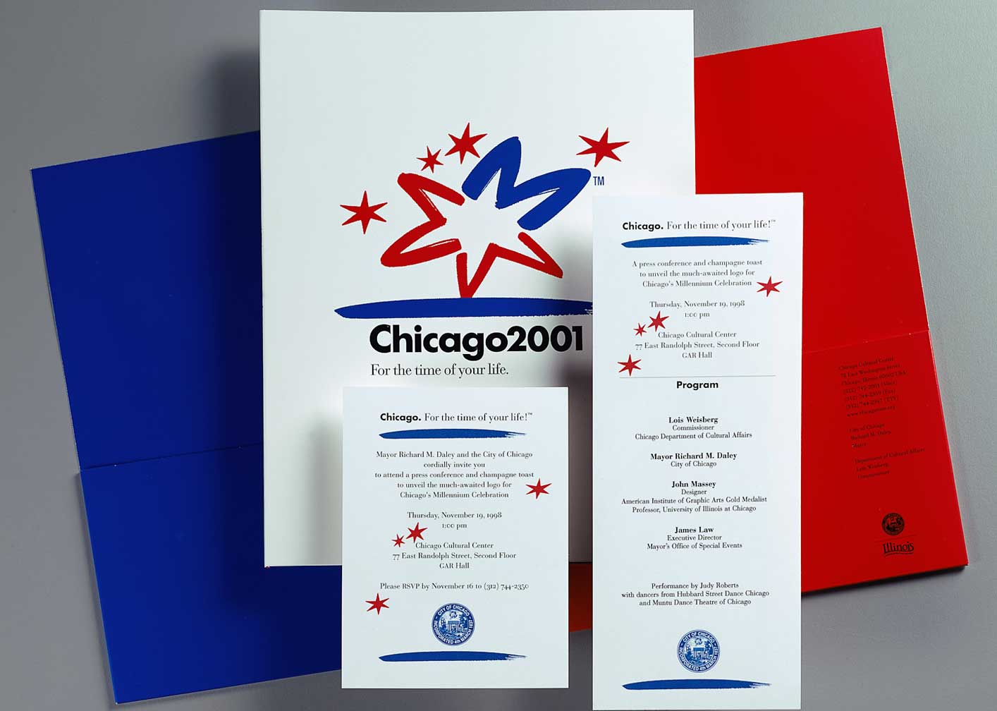 chicago_millennium_celebration_logo_collateral.jpg Art Direction by: Bart Crosby, Crosby Associates